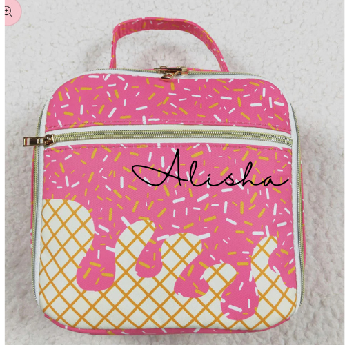 Ice cream personalised lunch cooler - pink