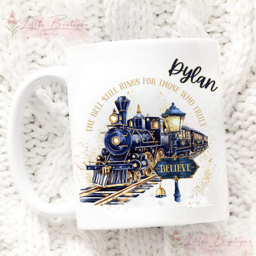 Personalised Christmas express train mug - navy