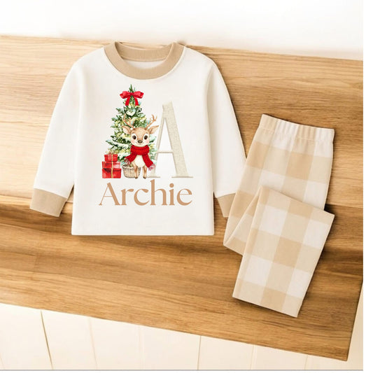 Little reindeer alphabet personalised pyjamas