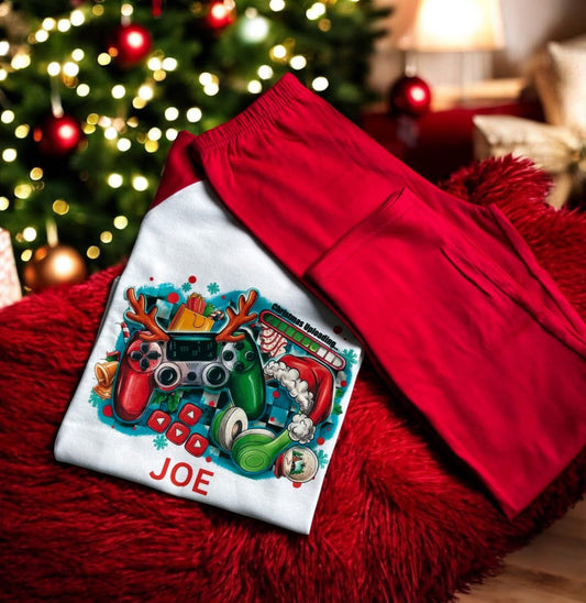 Personalised gaming Christmas pyjamas