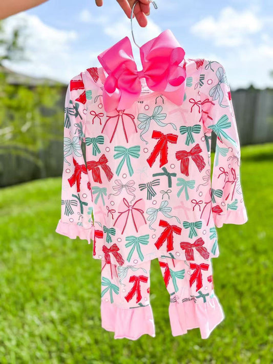 Ribbons & bows frilled pyjamas WITH BOW