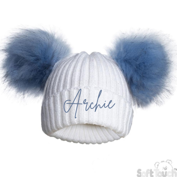 Double Pom personalised hat (multiple colours)