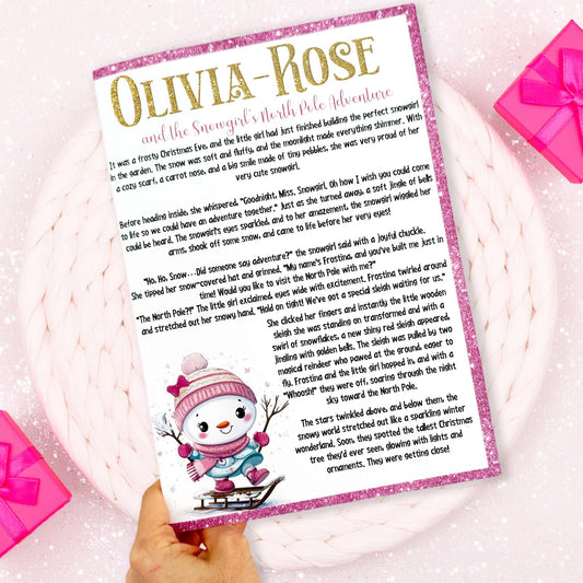 North Pole personalised story booklet - pink