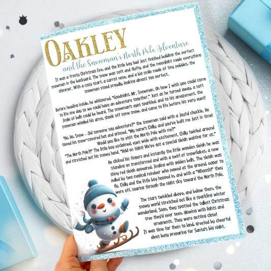 North Pole personalised story booklet - blue
