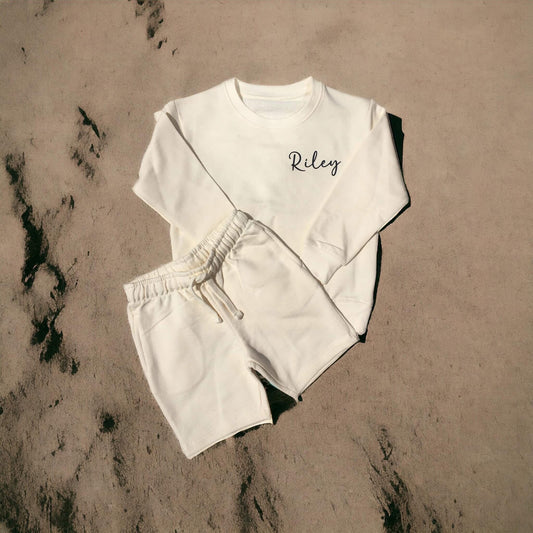 Personalised sweatshirt and shorts set