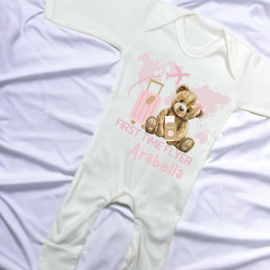 First Time Flyer Personalised Baby Grow