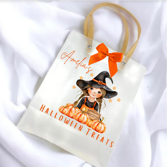 Little Witch Personalise Halloween Treat Bag