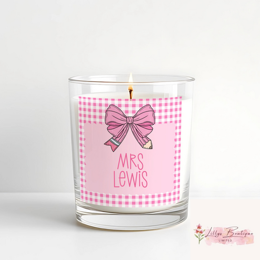 Personalise Bow Candle
