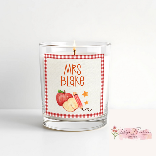 Personalise Apple theme candle
