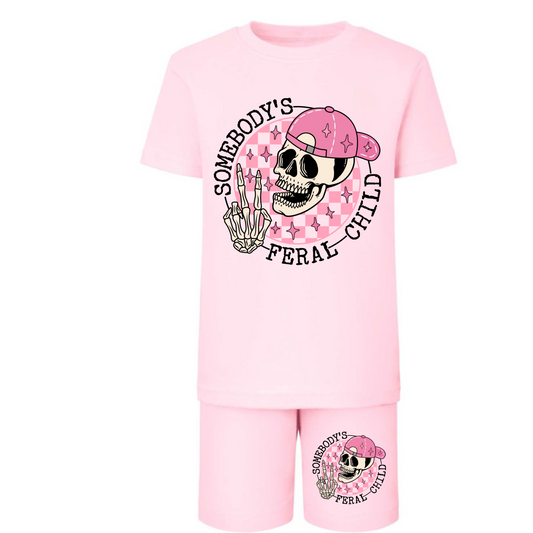Feral Child Shorts Set - pink