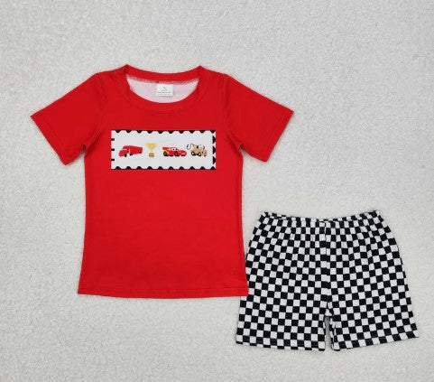 Little Racer Embroidery Shorts Set
