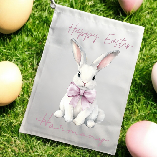 Pink Bunny Personalised Easter Sack