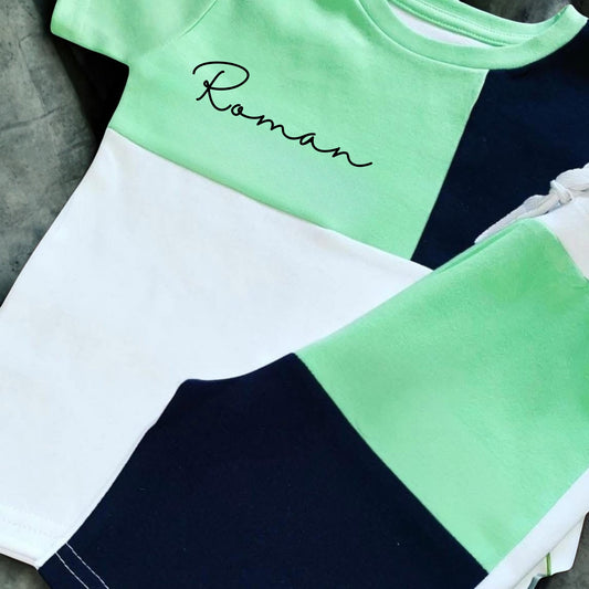 Personalised Mint Colourway Shorts Set