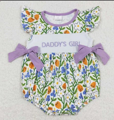 I love my daddy floral romper