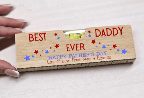 Best Daddy Ever Personalised Wooden Spirit Level /Bottle opener
