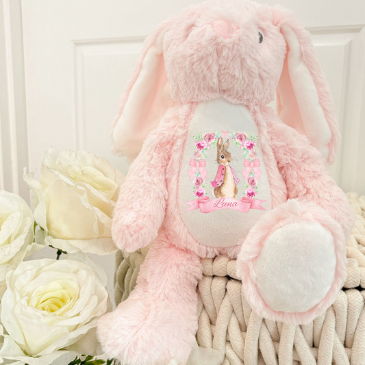 Flopsy rabbit ribbon personalised Mumbles rabbit plush