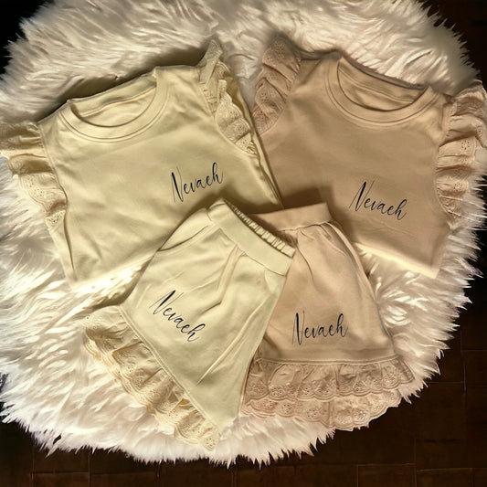 Frilled Personalised Shorts Set