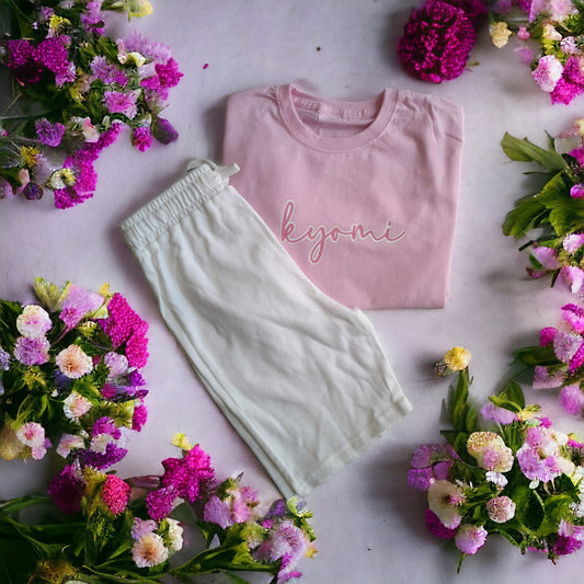 Bubble Text T-shirt & Shorts Set