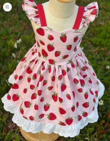 Strawberry Printed Frill Dress