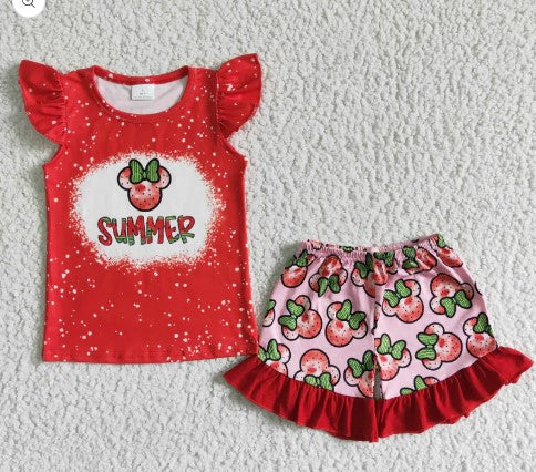 Strawberry Mouse Shorts Set