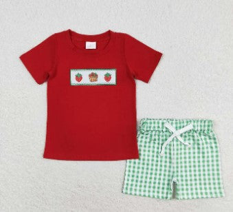 Printed Strawberry Shorts Set