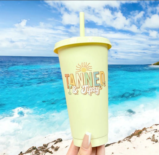 Tanned & Tipsy 16oz Cold Cup