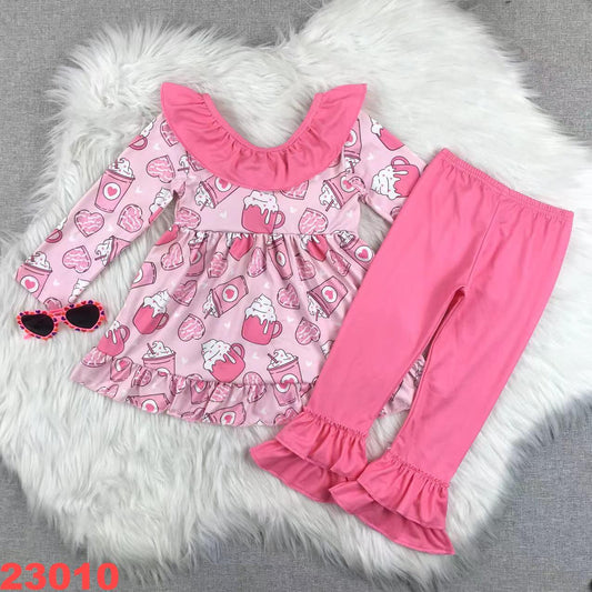 Coffee love hearts ruffle set